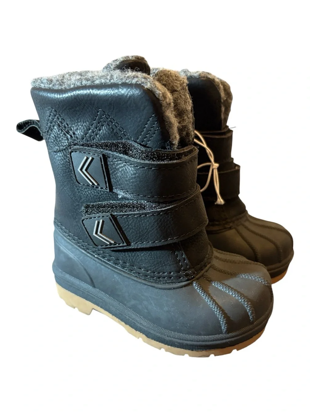 Cat and Jack black king water resistant faux fur lined snow boots